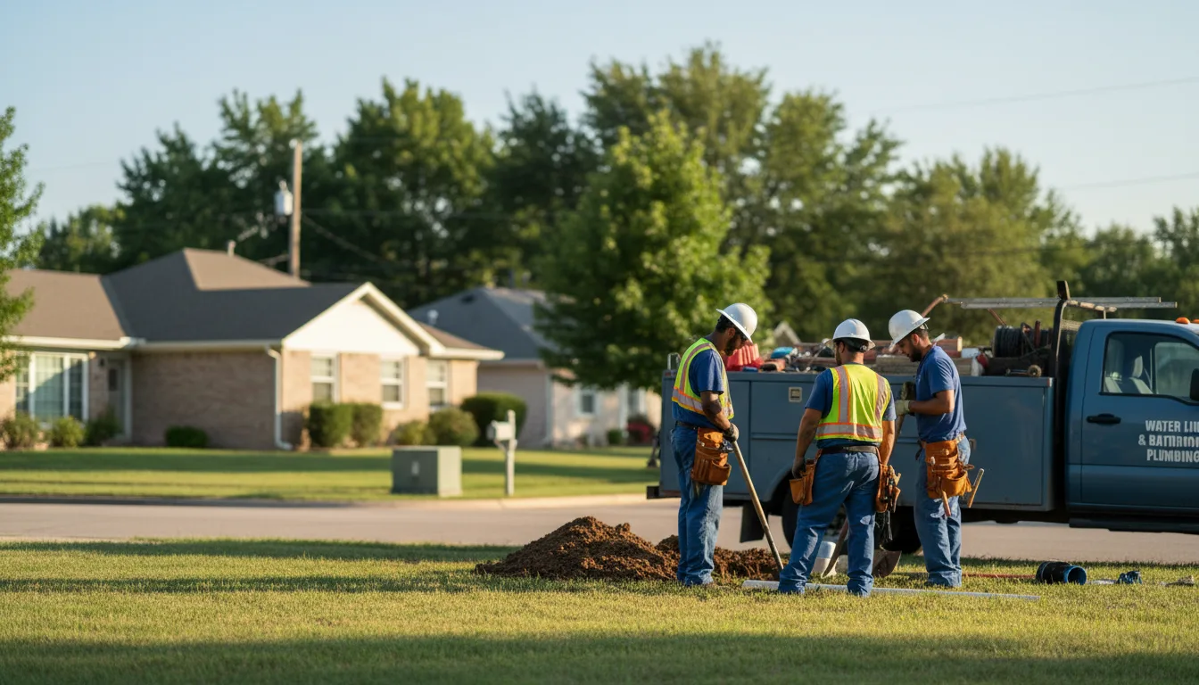 Residential water line and bathroom plumbing service in Lake Station, IN
